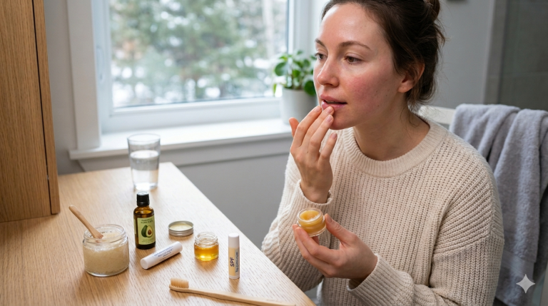 Grafika przedstawia realistyczną scenę codziennej pielęgnacji